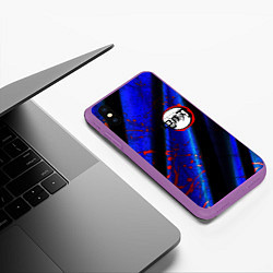 Чехол iPhone XS Max матовый Kimetsu no Yaiba, цвет: 3D-фиолетовый — фото 2