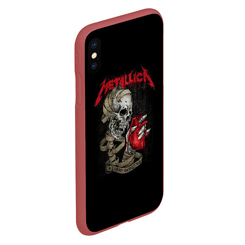 Чехол iPhone XS Max матовый Metallica / 3D-Красный – фото 2