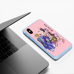 Чехол iPhone XS Max матовый JoJo Bizarre Adventure, цвет: 3D-голубой — фото 2
