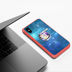 Чехол iPhone XS Max матовый Space Parrot, цвет: 3D-красный — фото 2