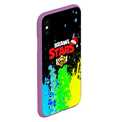 Чехол iPhone XS Max матовый BRAWL STARS, цвет: 3D-фиолетовый — фото 2