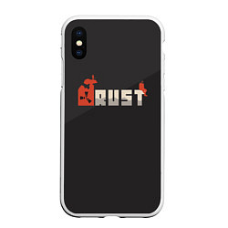 Чехол iPhone XS Max матовый Rust, цвет: 3D-белый