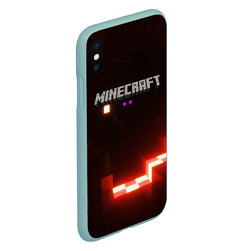 Чехол iPhone XS Max матовый MINECRAFT / 3D-Мятный – фото 2