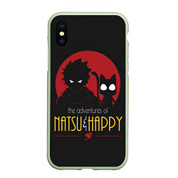 Чехол iPhone XS Max матовый Хвост Феи Natsu i Happy, цвет: 3D-салатовый