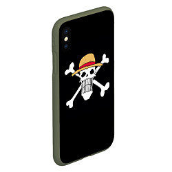 Чехол iPhone XS Max матовый One Piece, цвет: 3D-темно-зеленый — фото 2