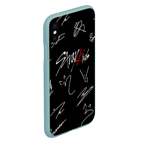 Чехол iPhone XS Max матовый STRAY KIDS / 3D-Мятный – фото 2