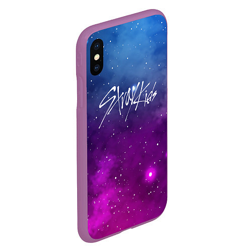 Чехол iPhone XS Max матовый STRAY KIDS / 3D-Фиолетовый – фото 2