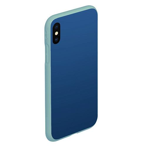 Чехол iPhone XS Max матовый 19-4052 Classic Blue / 3D-Мятный – фото 2