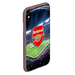 Чехол iPhone XS Max матовый FC Arsenal, цвет: 3D-коричневый — фото 2