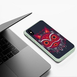 Чехол iPhone XS Max матовый Princess Mononoke, цвет: 3D-салатовый — фото 2