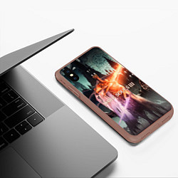 Чехол iPhone XS Max матовый Dark Souls 3 Pontiff Sulyvahn, цвет: 3D-коричневый — фото 2