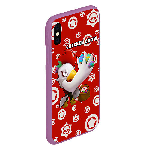 Чехол iPhone XS Max матовый Chicken crow / 3D-Фиолетовый – фото 2