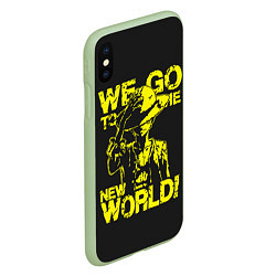 Чехол iPhone XS Max матовый One Piece We Go World, цвет: 3D-салатовый — фото 2