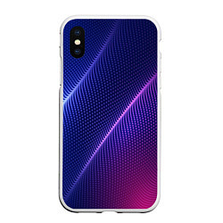 Чехол iPhone XS Max матовый Фиолетово 3d волны 2020