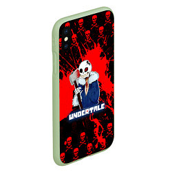 Чехол iPhone XS Max матовый UNDERTALE, цвет: 3D-салатовый — фото 2