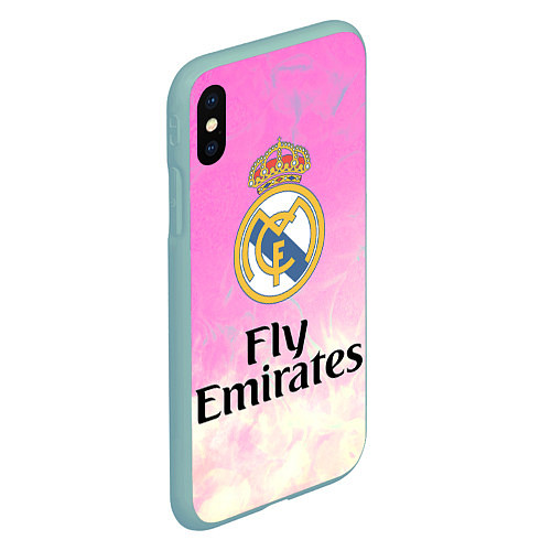 Чехол iPhone XS Max матовый Реал Мадрид / 3D-Мятный – фото 2