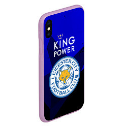 Чехол iPhone XS Max матовый Leicester City, цвет: 3D-сиреневый — фото 2