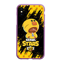 Чехол iPhone XS Max матовый BRAWL STARS SALLY LEON, цвет: 3D-фиолетовый