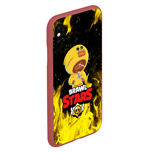 Чехол iPhone XS Max матовый BRAWL STARS SALLY LEON / 3D-Красный – фото 2