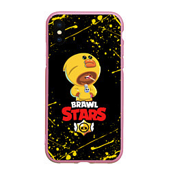 Чехол iPhone XS Max матовый BRAWL STARS SALLY LEON, цвет: 3D-розовый