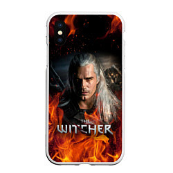 Чехол iPhone XS Max матовый THE WITCHER, цвет: 3D-белый