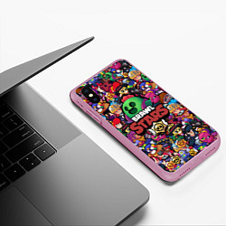 Чехол iPhone XS Max матовый BRAWL STARS SPIKE, цвет: 3D-розовый — фото 2