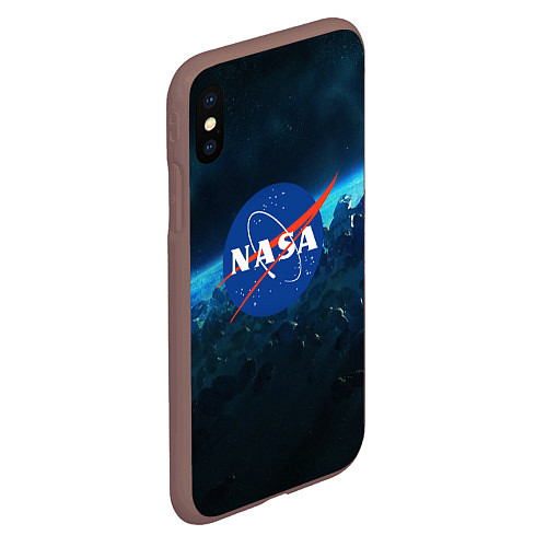 Чехол iPhone XS Max матовый NASA / 3D-Коричневый – фото 2