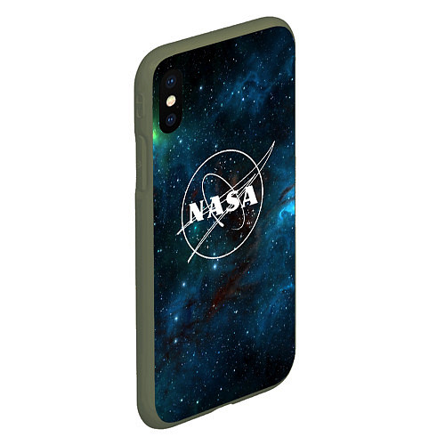 Чехол iPhone XS Max матовый NASA / 3D-Темно-зеленый – фото 2