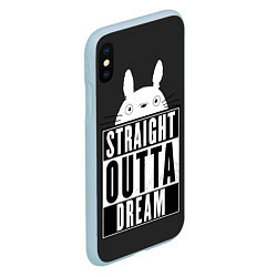 Чехол iPhone XS Max матовый Тоторо Straight outta dream, цвет: 3D-голубой — фото 2