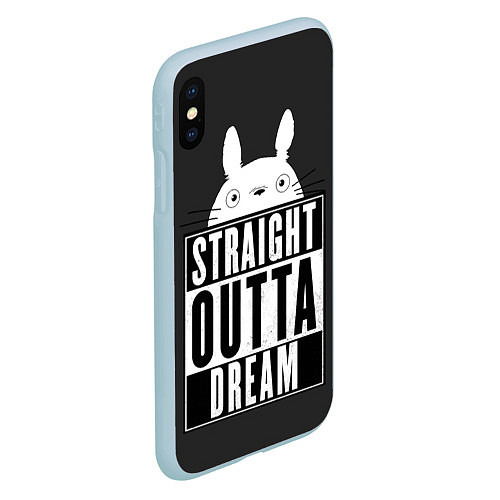 Чехол iPhone XS Max матовый Тоторо Straight outta dream / 3D-Голубой – фото 2