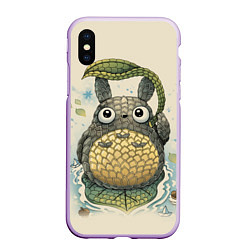 Чехол iPhone XS Max матовый My Neighbor Totoro, цвет: 3D-сиреневый