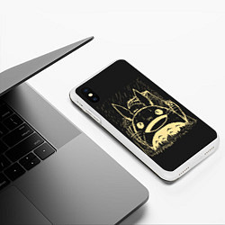 Чехол iPhone XS Max матовый Тоторо, цвет: 3D-белый — фото 2