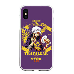 Чехол iPhone XS Max матовый One Piece Trafalgar, цвет: 3D-белый