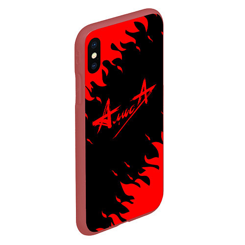 Чехол iPhone XS Max матовый АлисА / 3D-Красный – фото 2