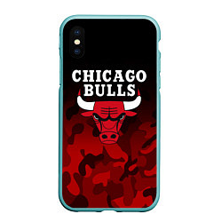 Чехол iPhone XS Max матовый CHICAGO BULLS, цвет: 3D-мятный