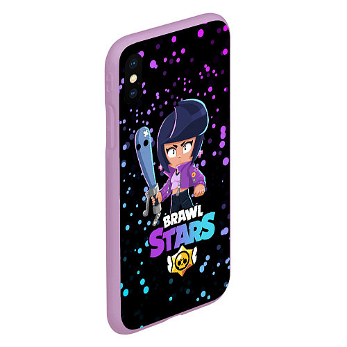 Чехол iPhone XS Max матовый BRAWL STARS BIBI / 3D-Сиреневый – фото 2