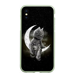 Чехол iPhone XS Max матовый Кот на луне