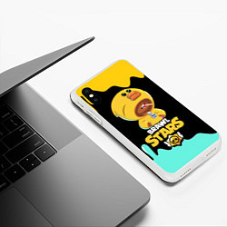 Чехол iPhone XS Max матовый BRAWL STARS SALLY LEON, цвет: 3D-белый — фото 2