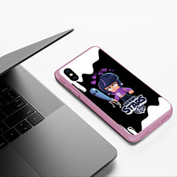 Чехол iPhone XS Max матовый BRAWL STARS BIBI, цвет: 3D-розовый — фото 2