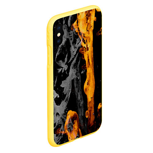 Чехол iPhone XS Max матовый Black Gold / 3D-Желтый – фото 2
