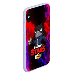 Чехол iPhone XS Max матовый Brawl Stars CROW, цвет: 3D-светло-сиреневый — фото 2