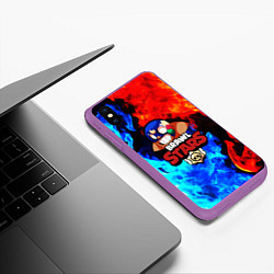 Чехол iPhone XS Max матовый Brawl Stars El Primo, цвет: 3D-фиолетовый — фото 2