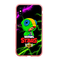 Чехол iPhone XS Max матовый BRAWL STARS LEON, цвет: 3D-баблгам