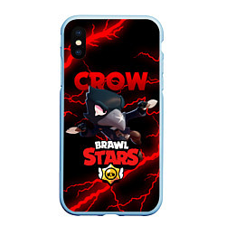 Чехол iPhone XS Max матовый BRAWL STARS CROW, цвет: 3D-голубой