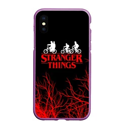 Чехол iPhone XS Max матовый STRANGER THINGS, цвет: 3D-фиолетовый