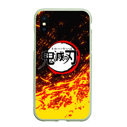 Чехол iPhone XS Max матовый KIMETSU NO YAIBA, цвет: 3D-салатовый