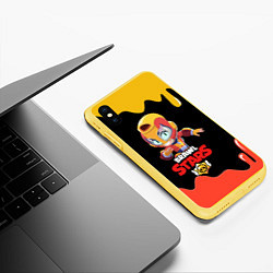 Чехол iPhone XS Max матовый BRAWL STARS MAX, цвет: 3D-желтый — фото 2