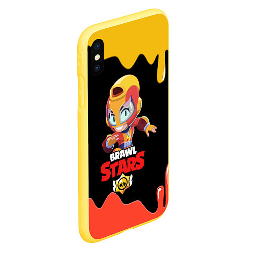 Чехол iPhone XS Max матовый BRAWL STARS MAX / 3D-Желтый – фото 2