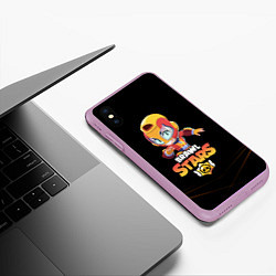 Чехол iPhone XS Max матовый BRAWL STARS MAX, цвет: 3D-сиреневый — фото 2