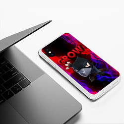 Чехол iPhone XS Max матовый Brawl Stars CROW, цвет: 3D-белый — фото 2